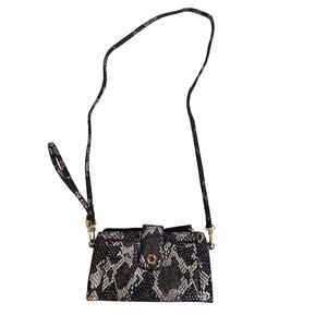 Steve Madden Crossbody Clutch Metallic Snake Skin Phone Purse Bag
